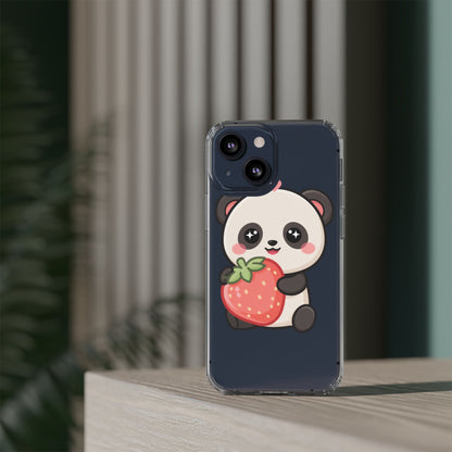Kawaii Panda Phone Case, Sweet Strawberry Gift