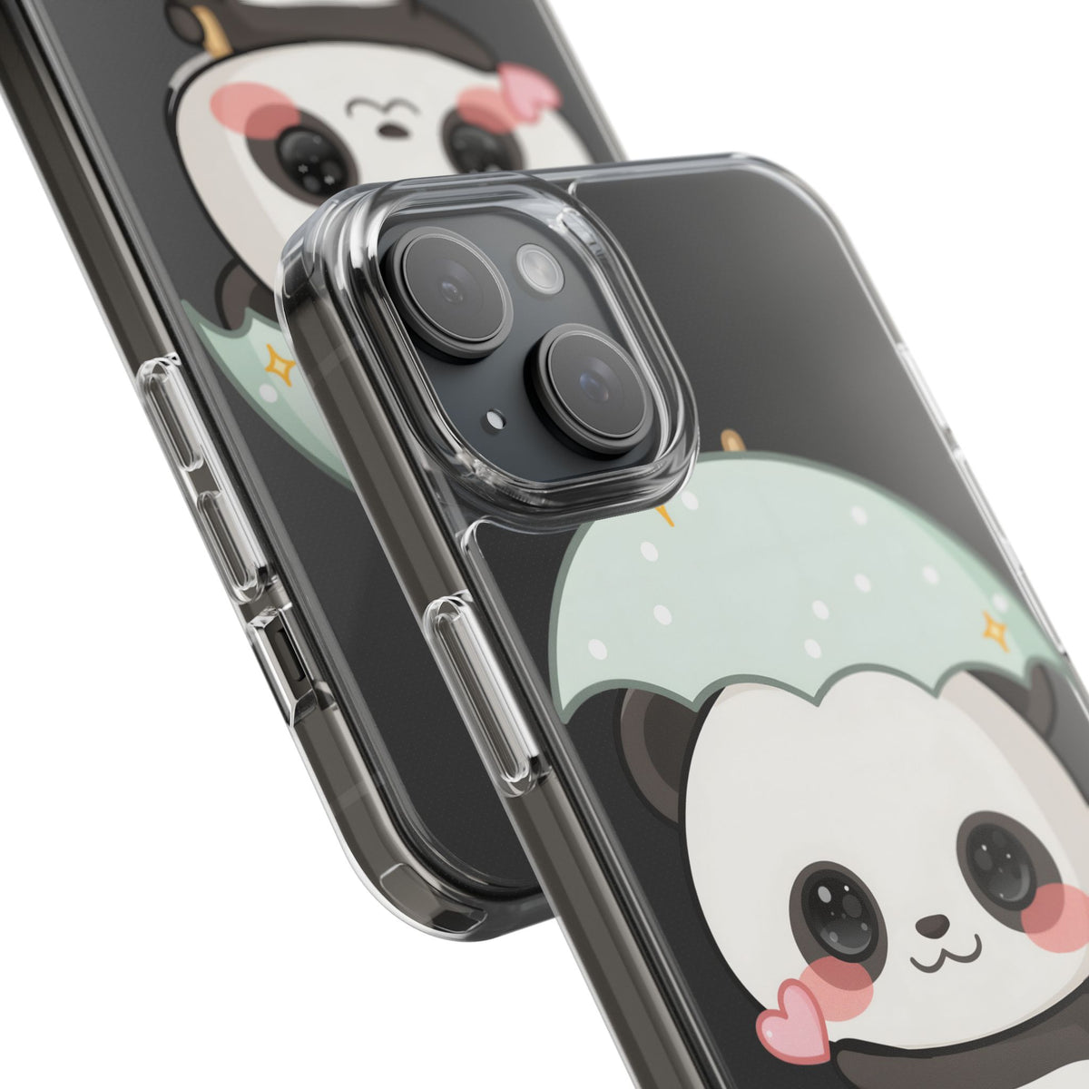 Kawaii Panda Clear Impact-Resistant Phone Case