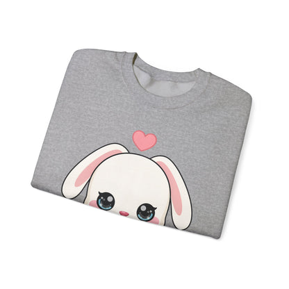 Kawaii Bunny Sweatshirt, Cozy Chibi Rabbit Crewneck