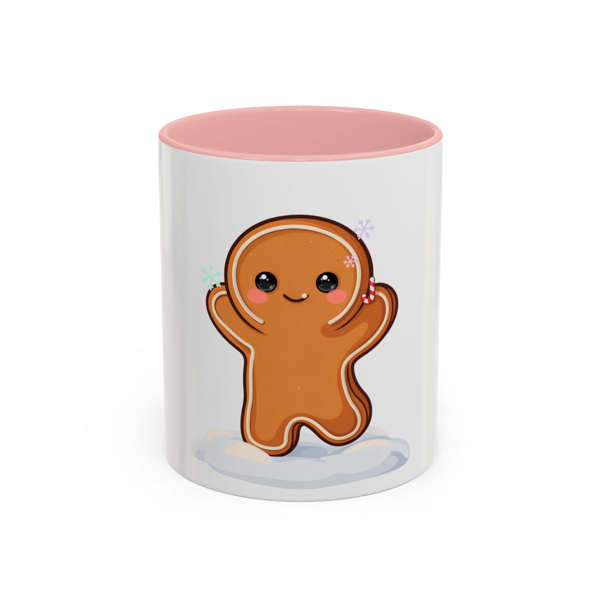 Kawaii Gingerbread Man Accent Coffee Mug for Winter Cheer