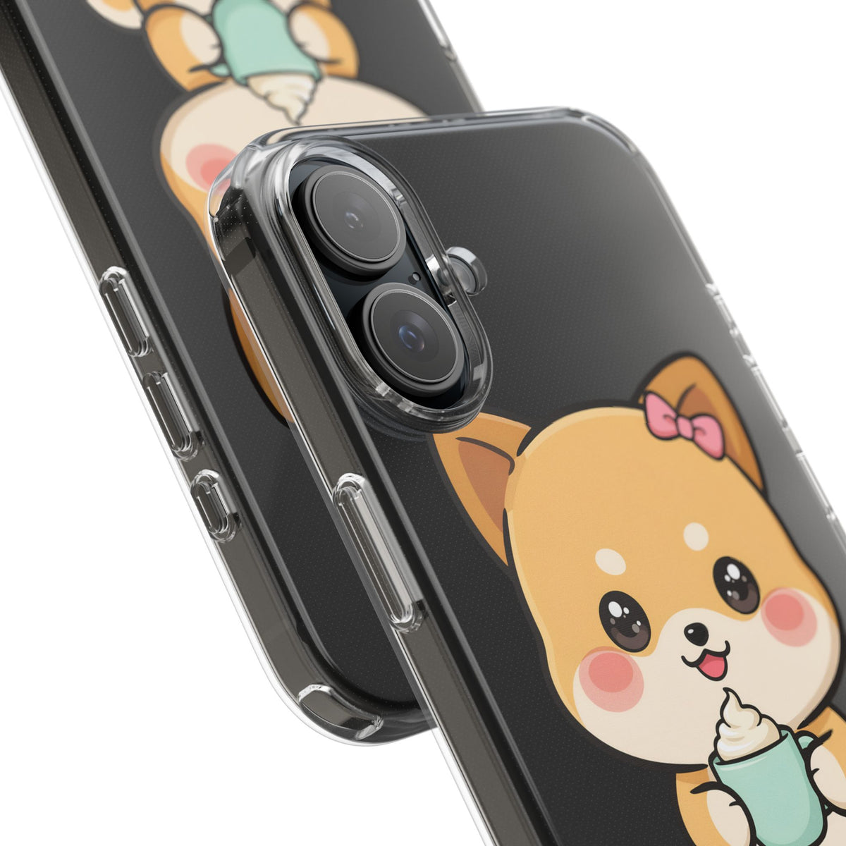 Kawaii Shiba Inu Phone Case with Latte
