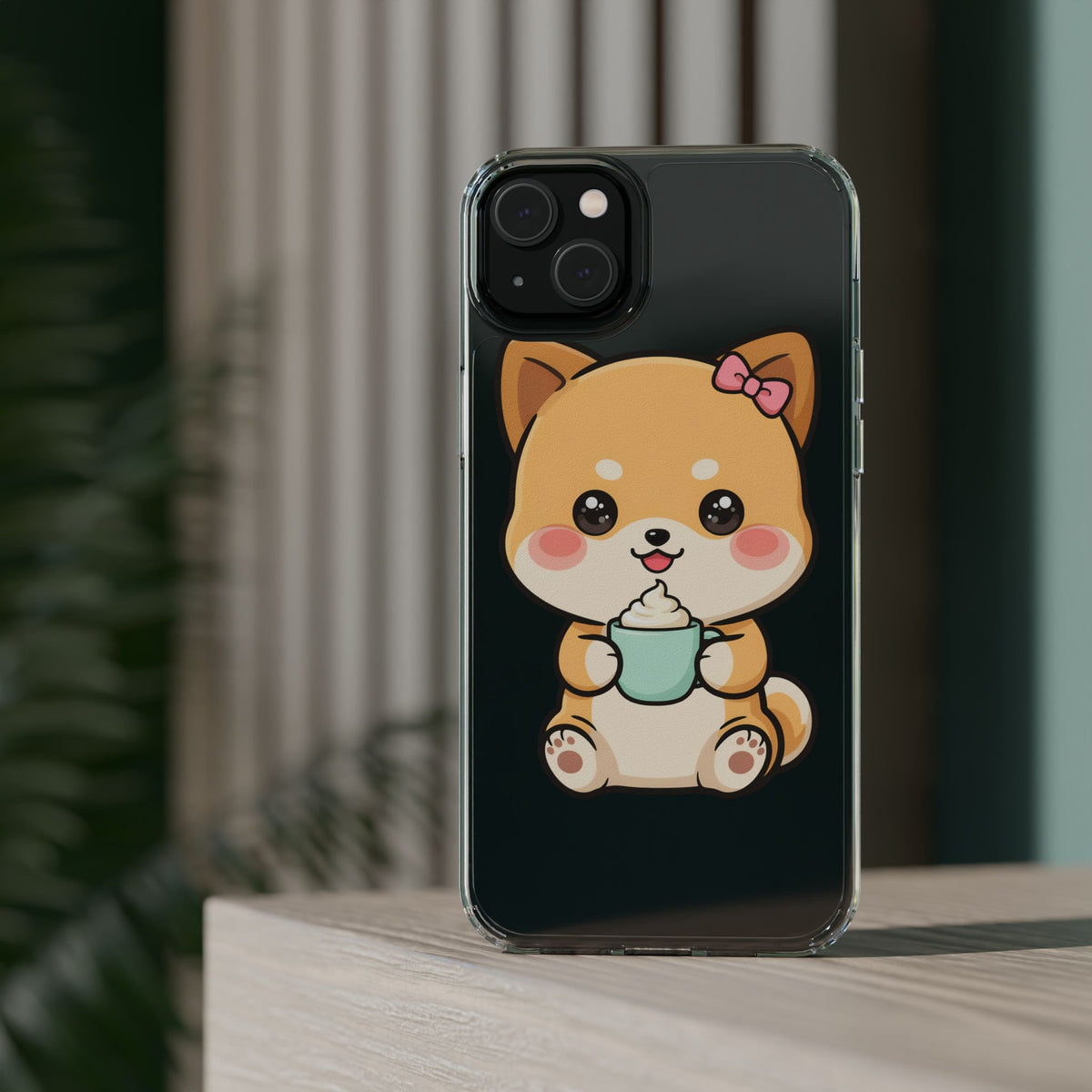Kawaii Shiba Inu Phone Case with Latte