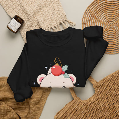 Kawaii Polar Bear Christmas Sweatshirt, Cute Holiday Crewneck