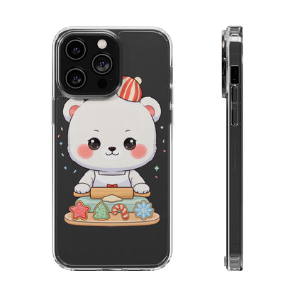 Christmas Bear Cookie Baking Clear Phone Case