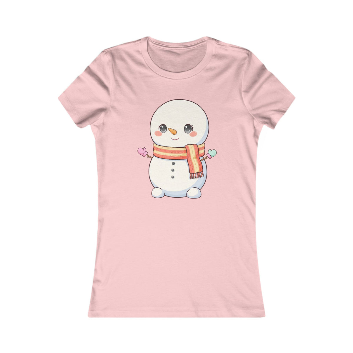 Kawaii Snowman Christmas Tee for Women