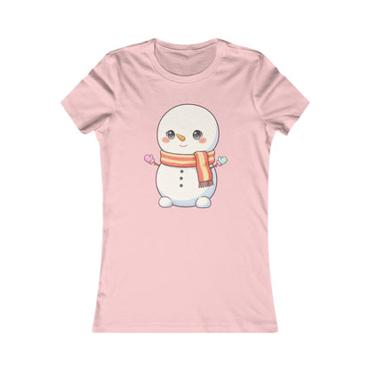 Kawaii Snowman Christmas Tee for Women