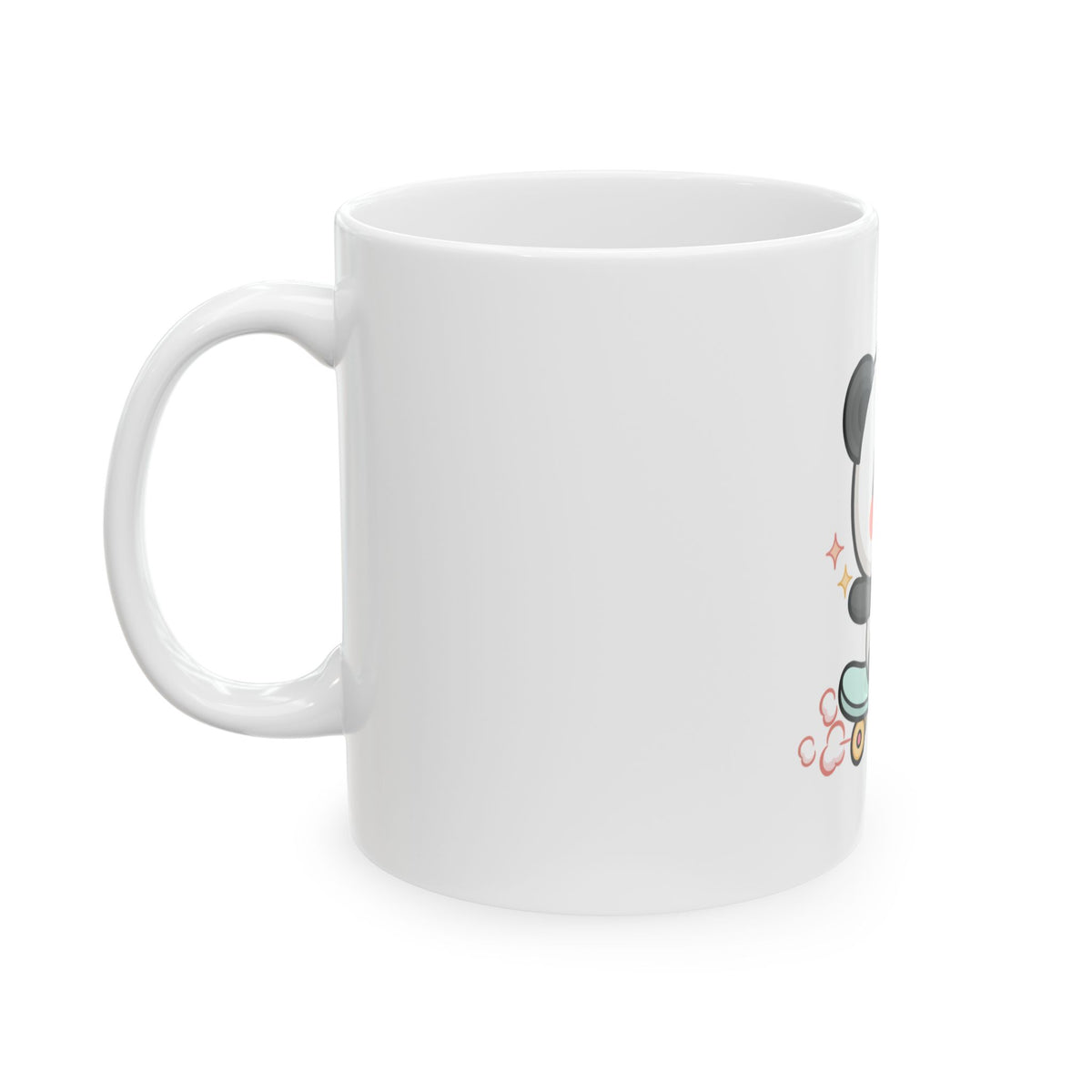Skateboard Panda Mug, Cute Kawaii Ceramic Cup