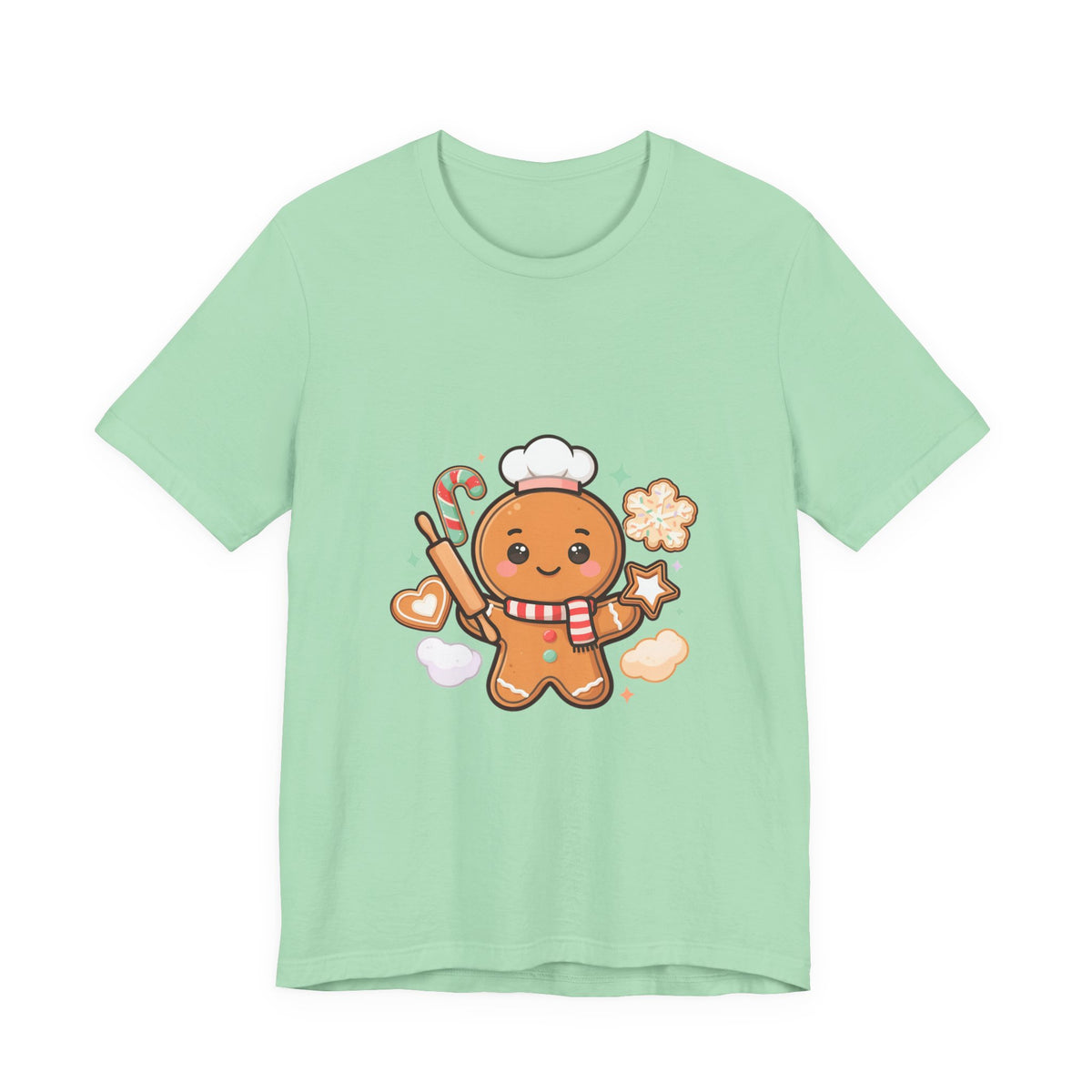 Gingerbread Baker Christmas Tee, Cute Kawaii Holiday Shirt