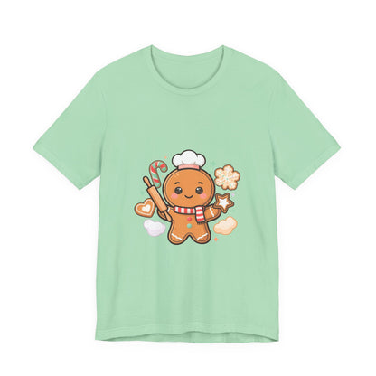 Gingerbread Baker Christmas Tee, Cute Kawaii Holiday Shirt
