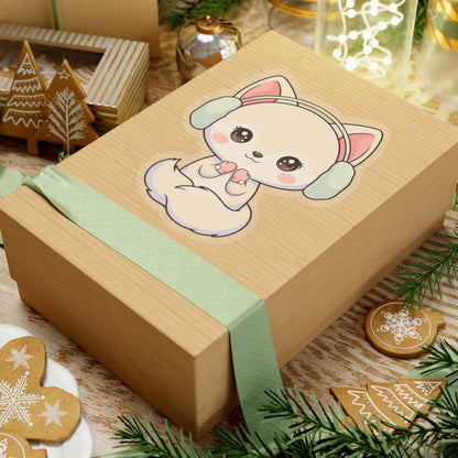 Kawaii Arctic Fox Sticker for Cozy Winter Vibes