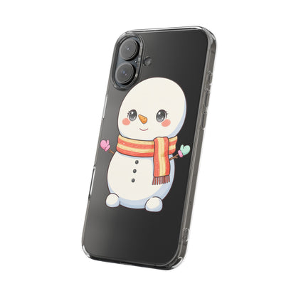 Kawaii Snowman Phone Case – Cute Christmas Clear Case