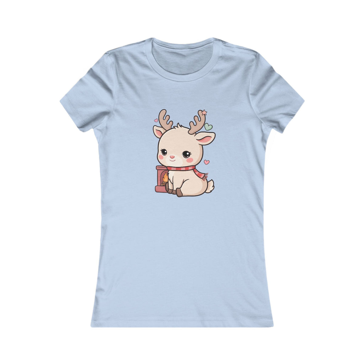 Kawaii Reindeer Women's Tee for Cozy Holiday Fans