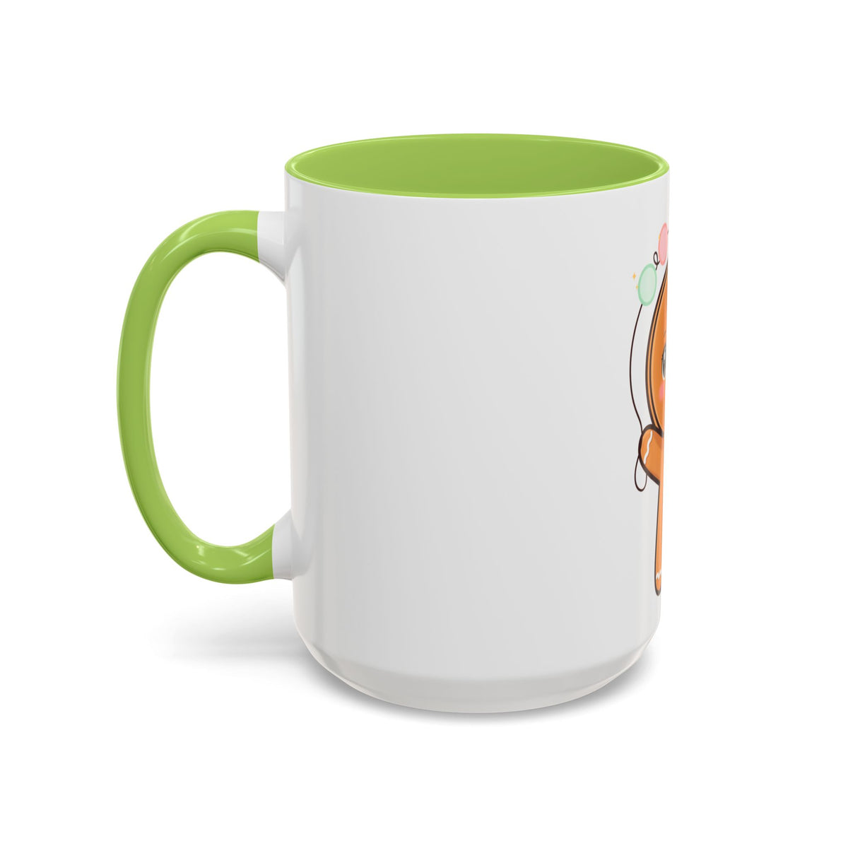 Gingerbread Man Accent Coffee Mug, Cute Kawaii Holiday Gift