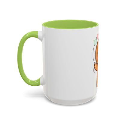 Gingerbread Man Accent Coffee Mug, Cute Kawaii Holiday Gift