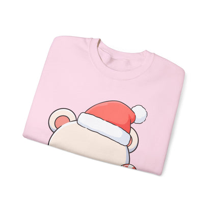 Kawaii Polar Bear Christmas Sweatshirt, Santa Cub Crewneck