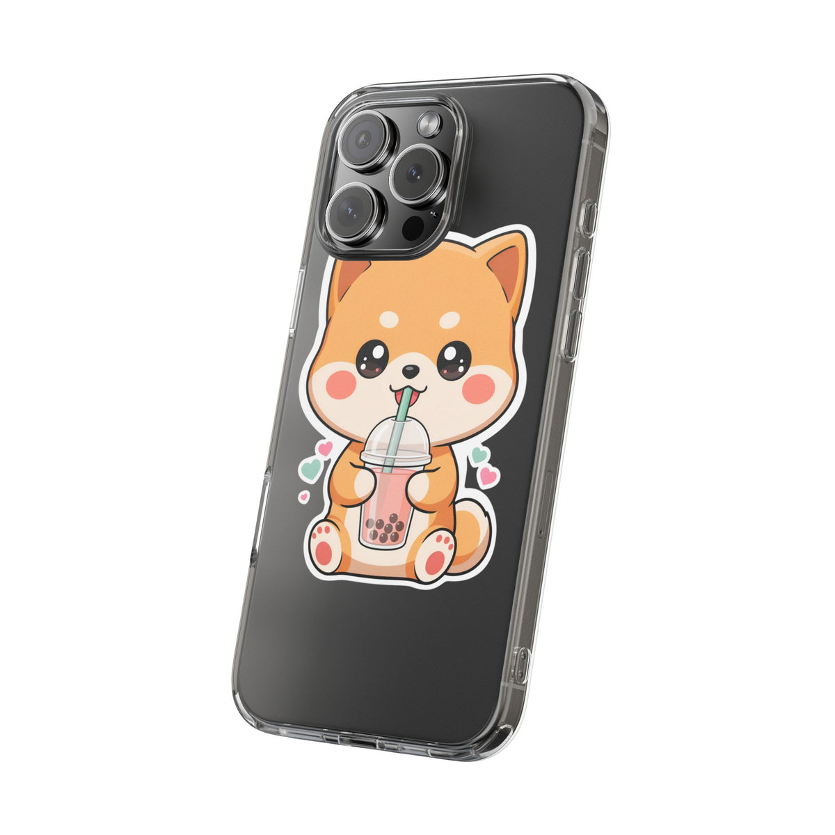 Kawaii Shiba Inu Phone Case for Bubble Tea Lovers