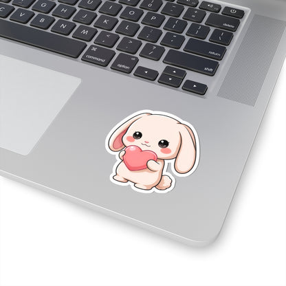Kawaii Bunny Sticker with Heart for Cute Decor