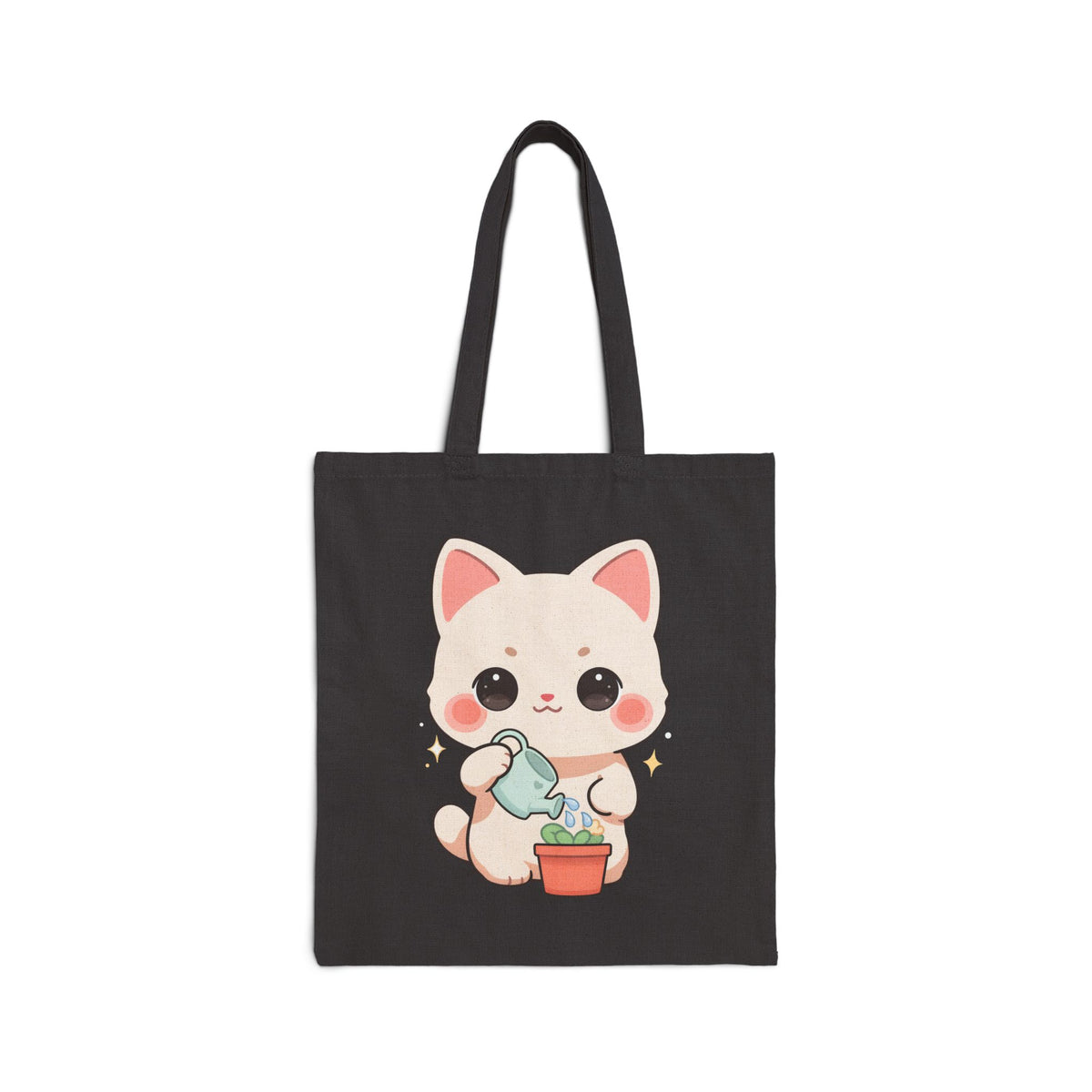 Kawaii Cat Gardening Tote Bag for Plant Lovers