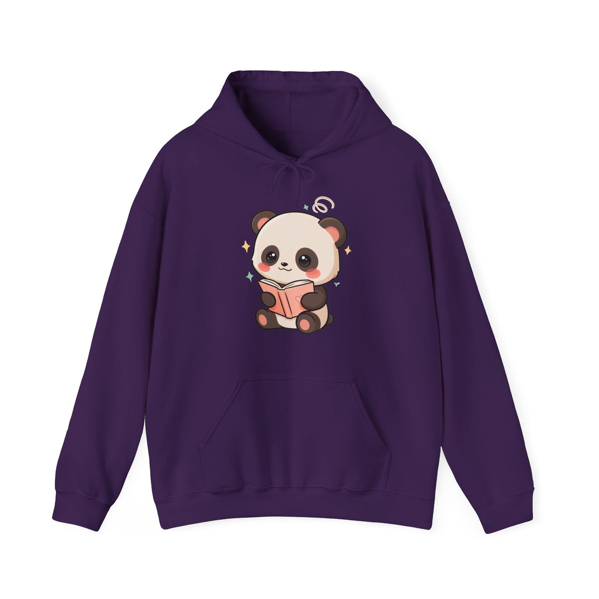 Kawaii Panda Reading Hoodie, Cozy Book Lover Sweatshirt