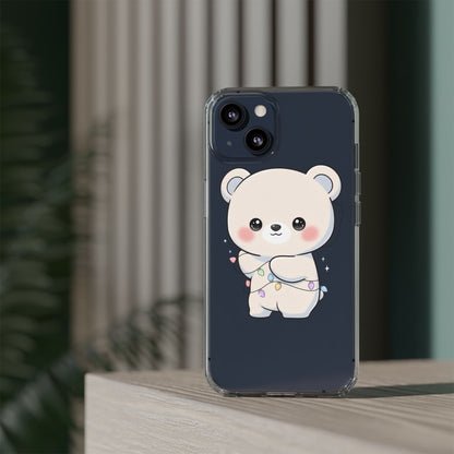 Kawaii Polar Bear Phone Case with Fairy Lights