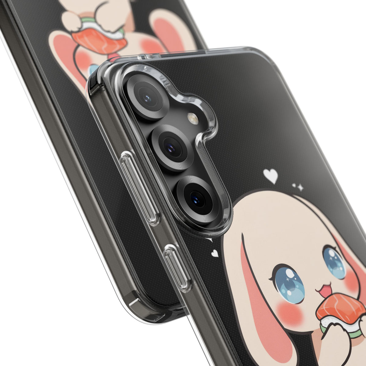 Kawaii Bunny Sushi Phone Case, Clear Impact-Resistant