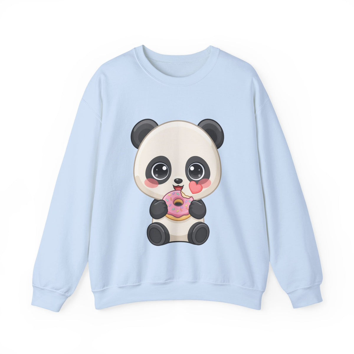 Kawaii Panda Donut Sweatshirt, Cute Chibi Crewneck