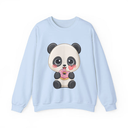Kawaii Panda Donut Sweatshirt, Cute Chibi Crewneck