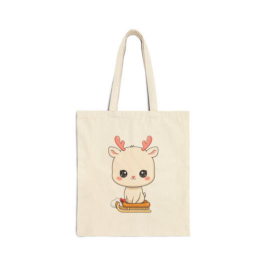 Kawaii Reindeer Tote Bag for Cute Holiday Cheer