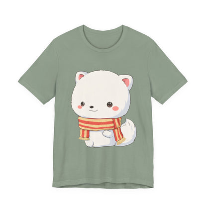 Kawaii Arctic Fox Christmas Tee for Cute Holiday Fans