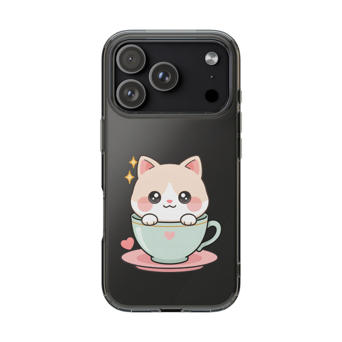 Kawaii Cat Phone Case, Cute Teacup Kitty Gift