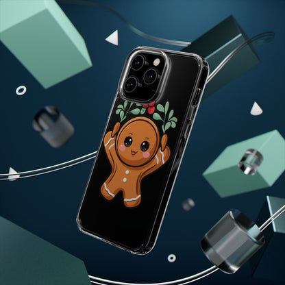 Kawaii Gingerbread Phone Case with Mistletoe Cheer