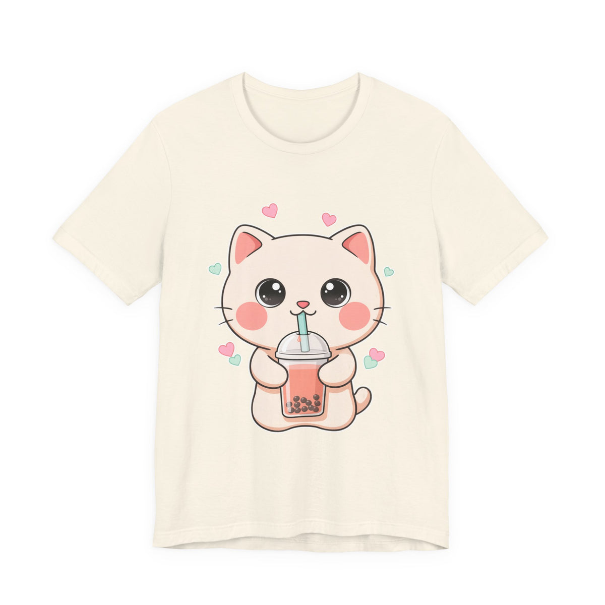 Kawaii Bubble Tea Cat T-Shirt for Cat and Boba Lovers