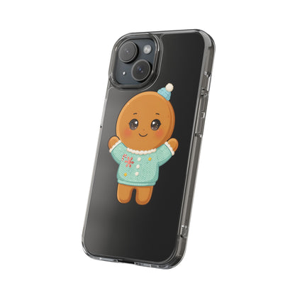 Kawaii Gingerbread Phone Case, Cute Christmas Sweater Cookie