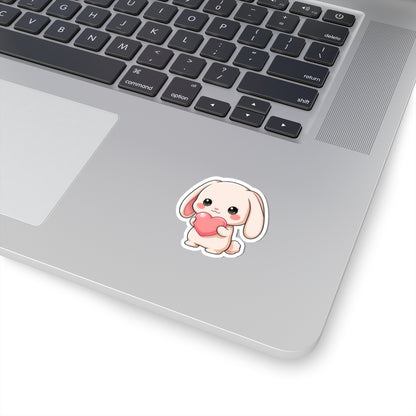 Kawaii Bunny Sticker with Heart for Cute Decor
