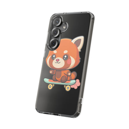Red Panda Skateboard Phone Case, Cute Kawaii Style