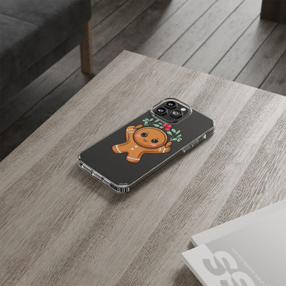 Kawaii Gingerbread Phone Case with Mistletoe Cheer