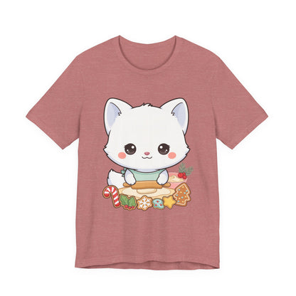 Kawaii Arctic Fox Christmas Baking T-Shirt
