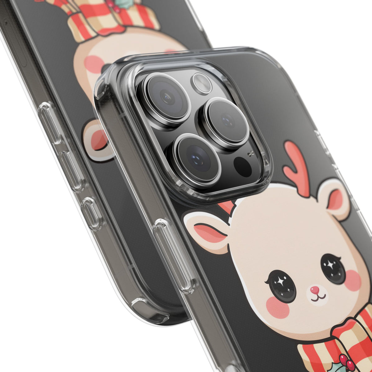Christmas Reindeer Phone Case, Cute Kawaii Holiday Gift