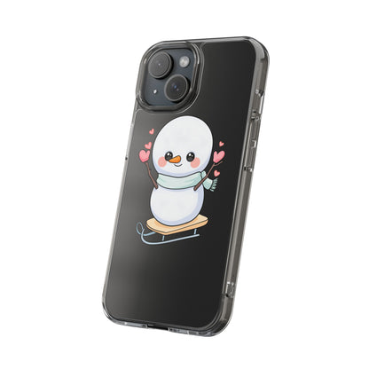 Kawaii Snowman Phone Case, Cute Winter Cheer