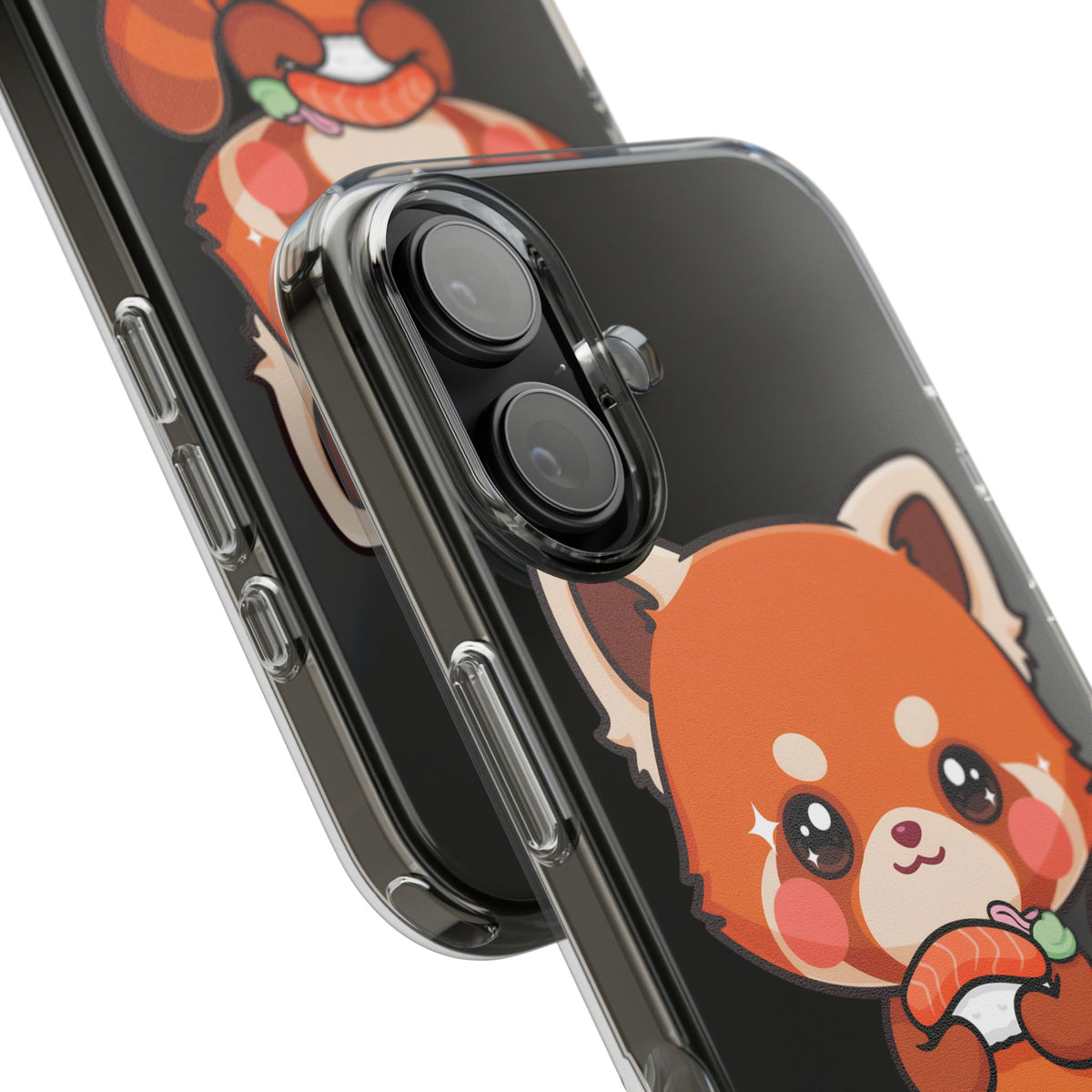 Red Panda Sushi Phone Case, Cute Kawaii Clear Case