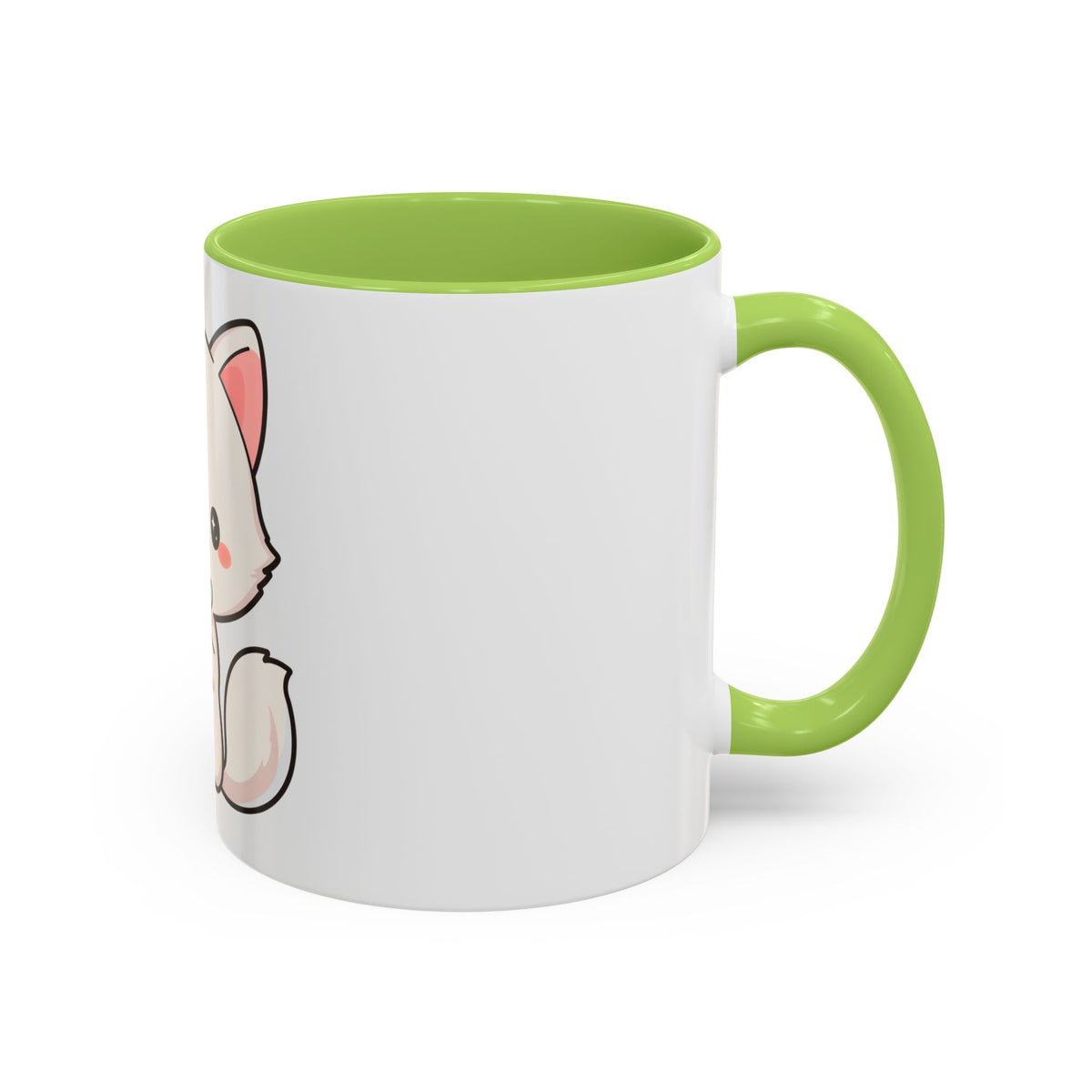 Kawaii Arctic Fox Christmas Accent Coffee Mug