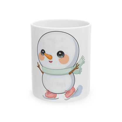 Kawaii Snowman Mug for a Cheerful Winter Gift