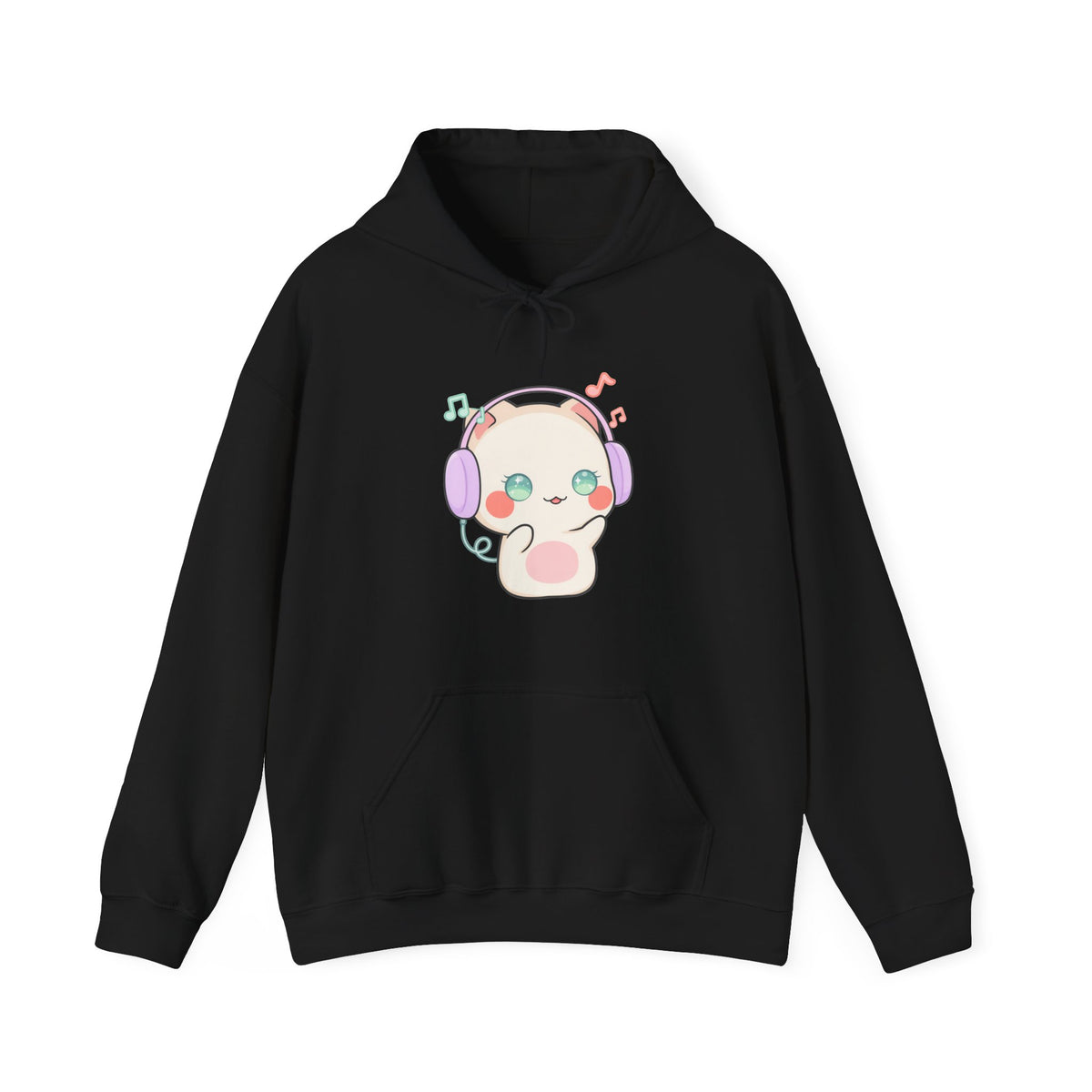 Kawaii Cat Hoodie for Cute Music Lovers