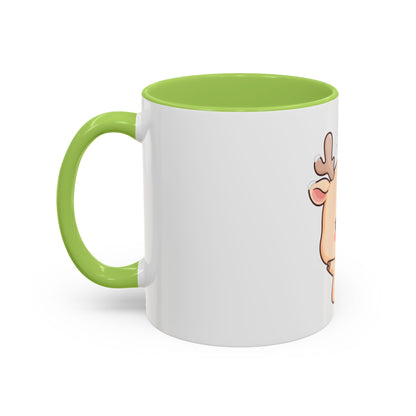 Kawaii Reindeer Accent Coffee Mug for Cozy Winter Sips