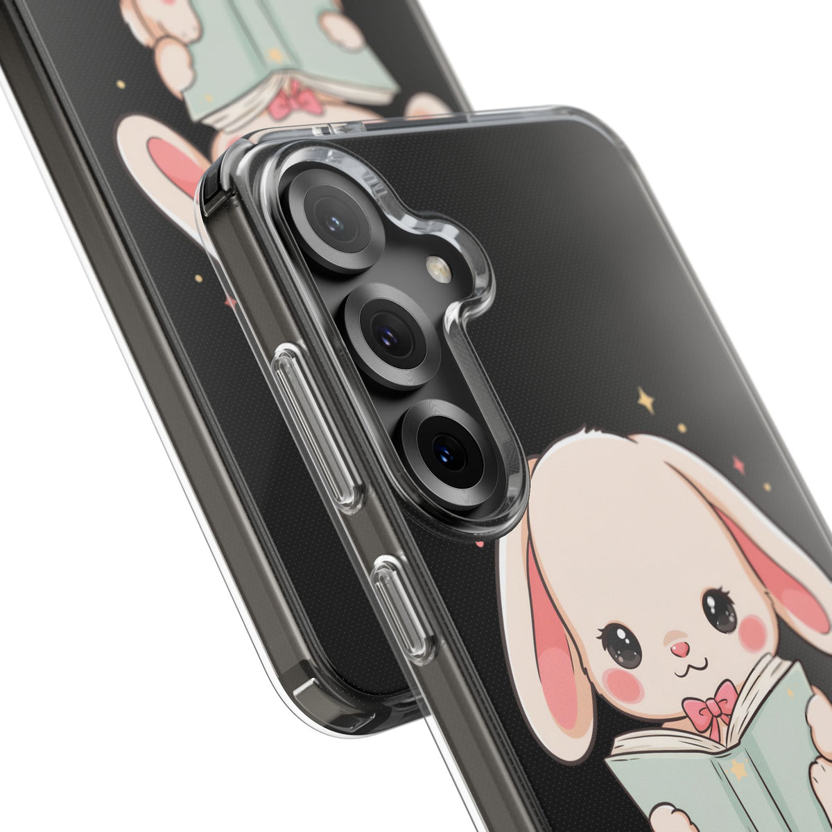 Kawaii Reading Bunny Clear Impact-Resistant Case