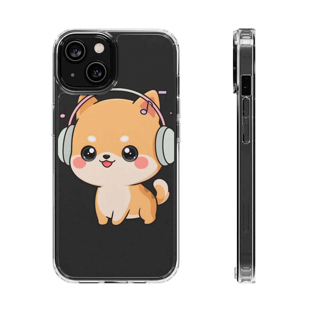 Kawaii Shiba Inu Phone Case – Music Lover Clear Case