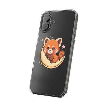 Red Panda Phone Case, Kawaii Moon Companion