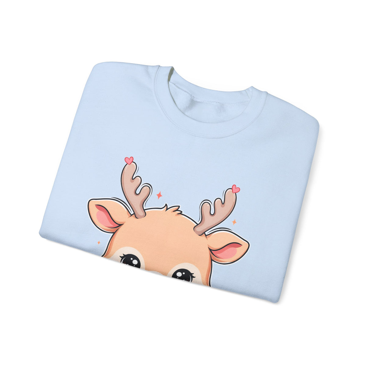 Kawaii Reindeer Christmas Sweatshirt, Cute Gift Crewneck