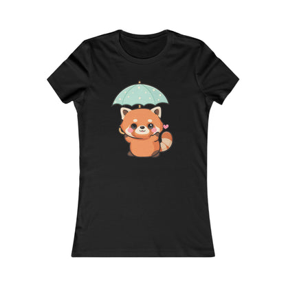 Kawaii Red Panda Women's Tee – Sweet Rainy Day Charm