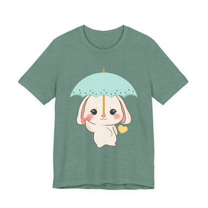 Kawaii Bunny T-Shirt, Cute Umbrella Rabbit Tee
